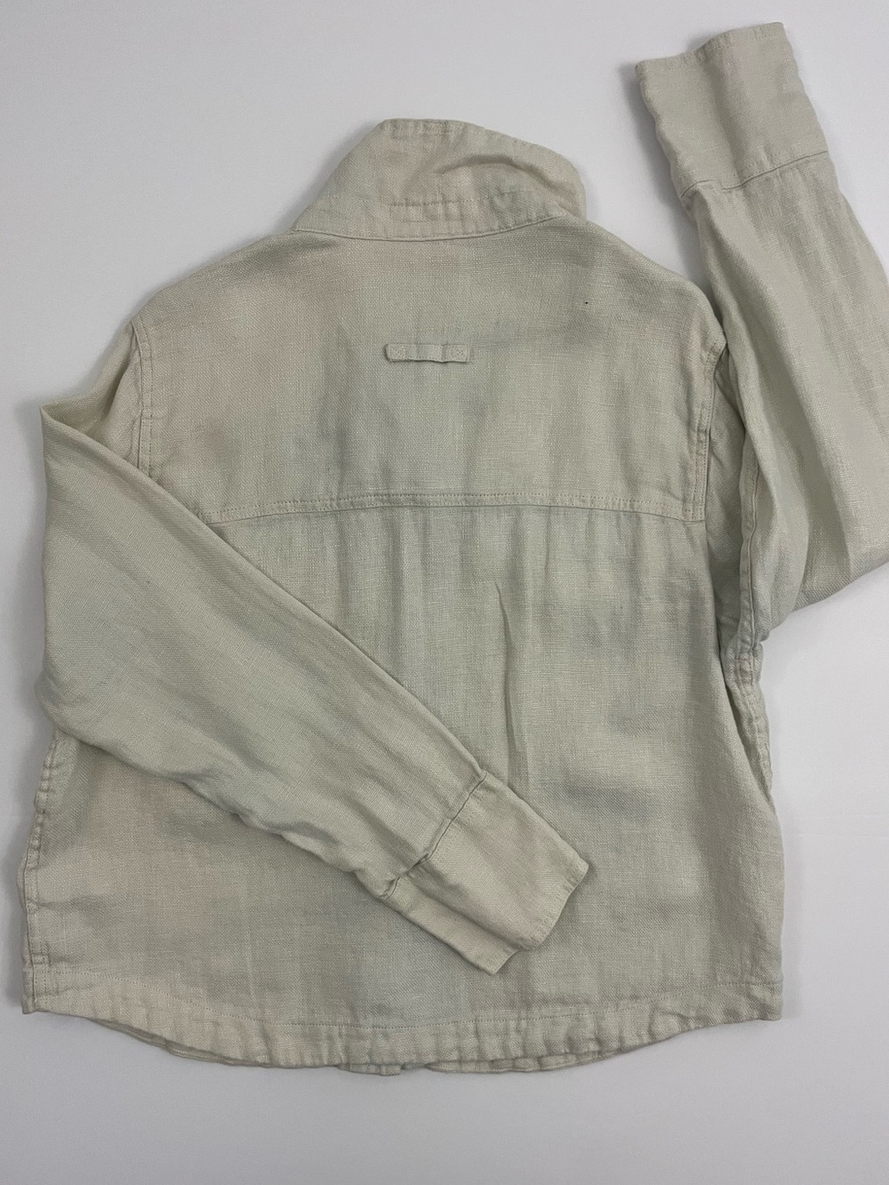 Joie 100% Linen Button Front Utility Shirt Jacket Women’s XL Cream Beige Coastal - Picture 5 of 5